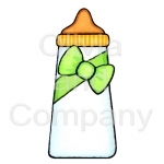 Baby Bottle With Green Bow