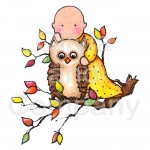 Owl And Baby On Branch