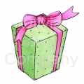 Green Gift With Pink Ribbon