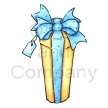 Yellow Gift With Blue Ribbon