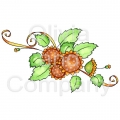 Swirly Autumn Flowers With Ribbons