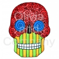 Swirls and Stripes Skull