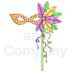 Mardi Gras Mask Side Feathers