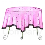Table With Pink Tablecloth