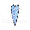 Blue Diagonal Heart Patch