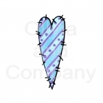 Blue Diagonal Heart Patch