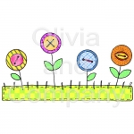 Row Of Button Flowers