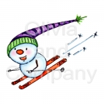 Skiing Snowman