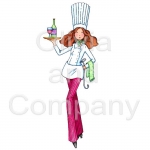 Female Chef In Pink