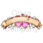 2 Hearts Floral Banner