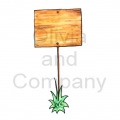 Outside Blank Wooden Sign