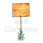 Outside Blank Wooden Sign