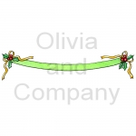 Green Ribbon With Holly Border