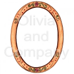Wood Oval Roses Frame