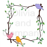 Retro Branches With Birds Frame