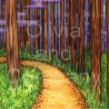 Spooky Forest Path Paper
