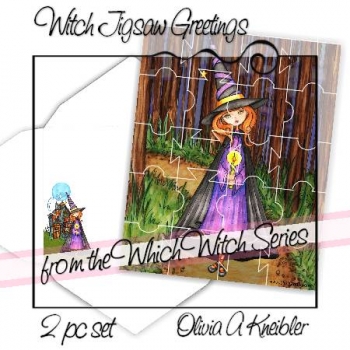 Witch Jigsaw Greeting Card