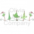 Swirly Christmas Tree Border