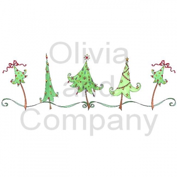 Swirly Christmas Tree Border