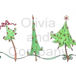 Swirly Christmas Tree Border