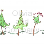 Swirly Christmas Tree Border